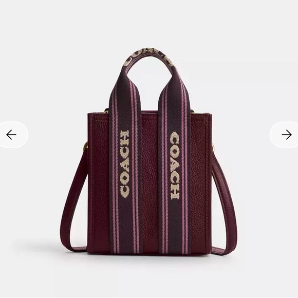 Coach Handbags - Coach Dark Red Mini Bag with Logo Straps